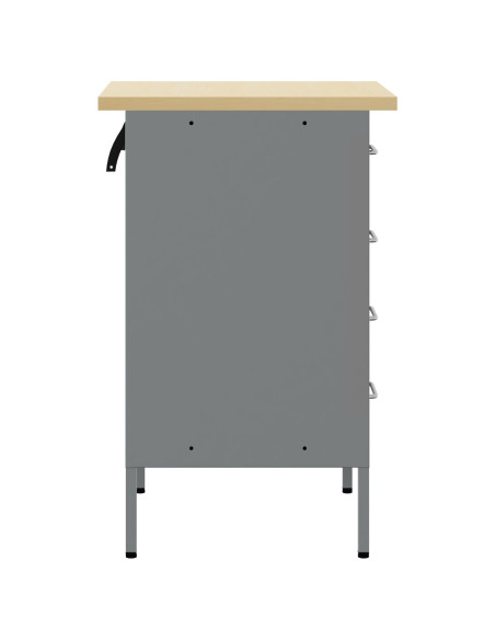 Banco da lavoro con cassetto Nero e Grigio 50 x 55 x 85 cm