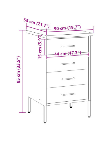 Banco da lavoro con cassetto Rosso e Grigio 50 x 55 x 85 cm