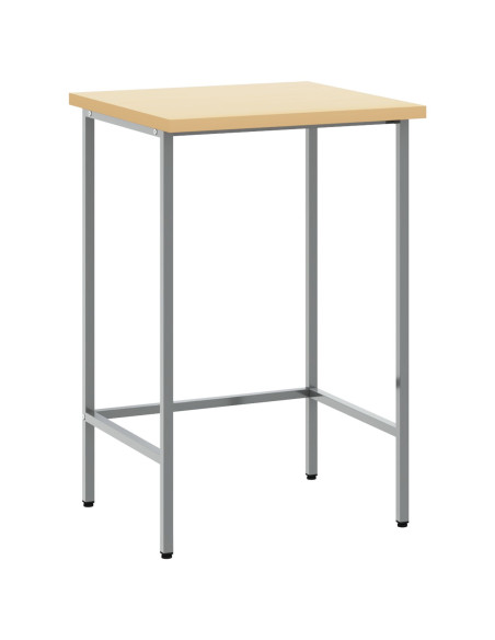 Tavolo da Lavoro Grigio 55x55x85 cm in Acciaio e Legno Ingegnerizzato