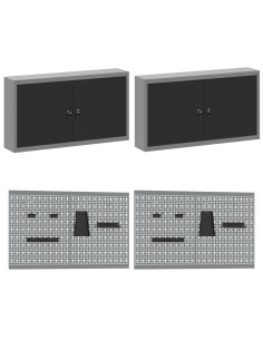 Set banco da lavoro con cassetto con blocco 8 pcs Nero e Grigio 2