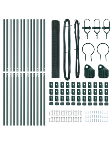 Palo della recinzione Verde 25 x 1 m (rete 16 x 16 mm) Acciaio