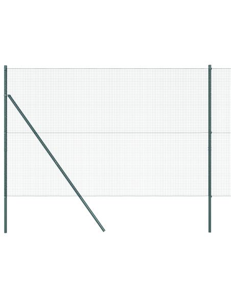 Recinzione in Filo Saldato  con 2 Pali Verde 1.5x25 m Acciaio