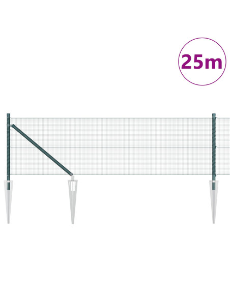 Palo della recinzione Verde 25 x 0,5 m (rete 12 x 12 mm)