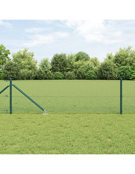 Recinto in Rete Saldata  con 13 Picchetti Verde 0.5x25 m Acciaio
