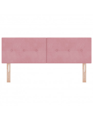 Testiera  Imbottita con Bottoni Rosa 140 cm in Velluto