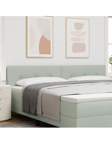 Testiera  Pieghettata Grigio chiaro 200 cm Velluto