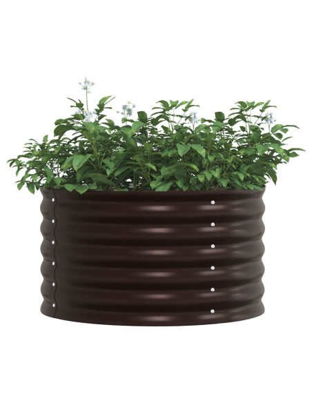Letto da Giardino Rialzato Marrone 80x80x44 cm in Acciaio Galvanizzato