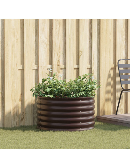 Letto da Giardino Rialzato Marrone 80x80x44 cm in Acciaio Galvanizzato