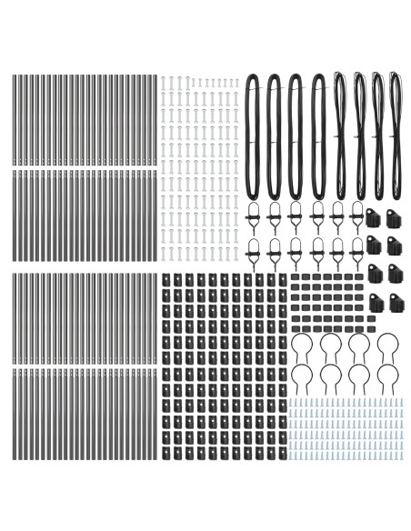 Posti per Recinzione 52 pcs Grigio Ø32 mm 190 cm Acciaio Galvanizzato
