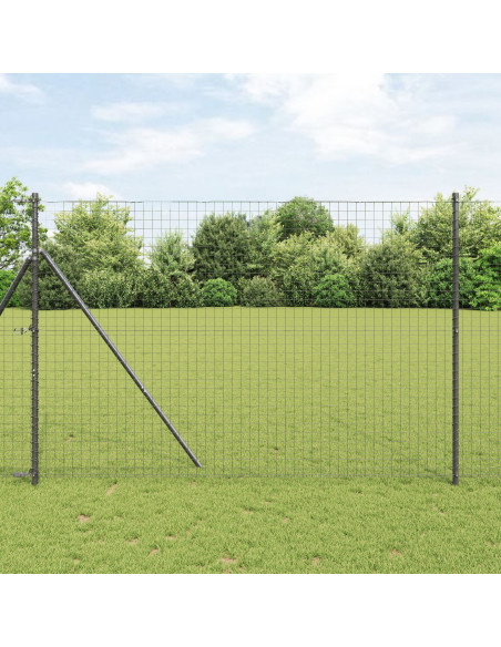 Posti per Recinzione 26 pezzi Grigio Ø32 mm 200 cm Acciaio Galvanizzato