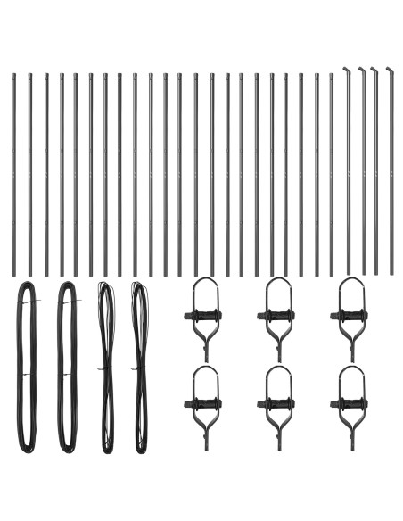 posta della recinzione  26 pezzetti Grigio Ø32 mm 210 cm Acciaio zincato