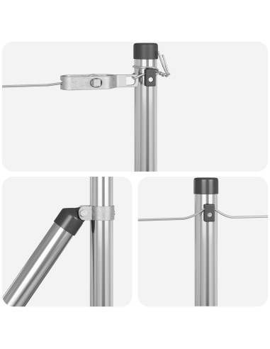 Palo della recinzione 26 pcs Grigio 3,2 x 3,2 x 80 cm