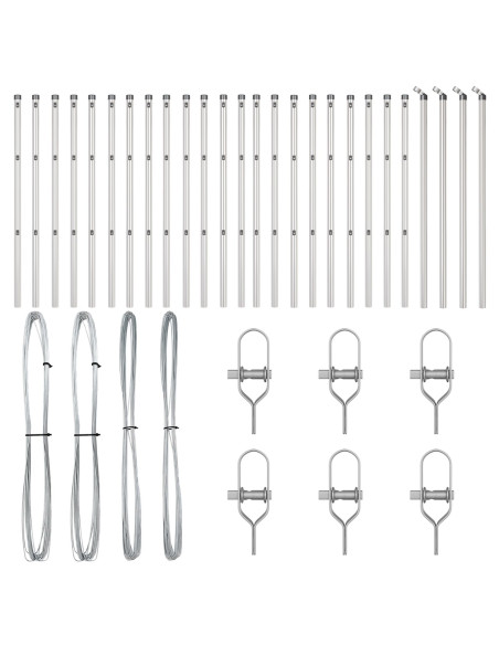 Paletti per recinzioni  26 pz Ø32 mm 80 cm Acciaio zincato