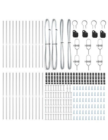 Palo della recinzione 26 pcs Grigio 3,2 x 3,2 x 150 cm