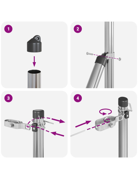 Palo della recinzione 52 pcs Grigio 3,2 x 3,2 x 150 cm