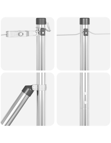 Palo della recinzione 26 pcs Grigio 3,2 x 3,2 x 170 cm