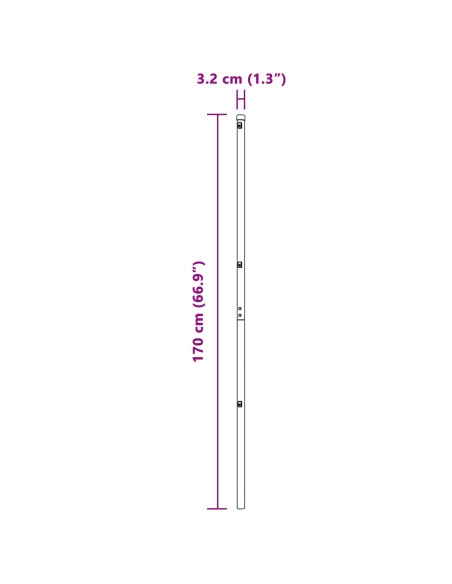 Pali per recinzione  52 pz Ø32 mm 170 cm Acciaio zincato