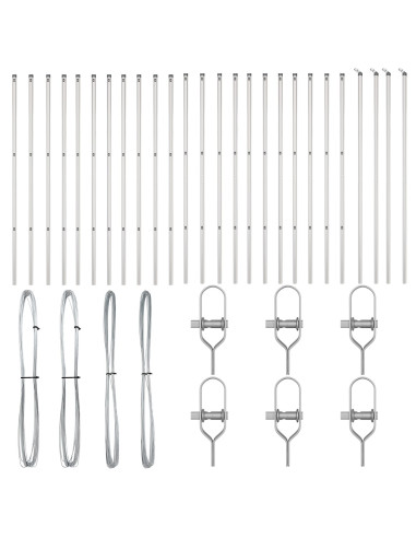 Palo della recinzione 26 pcs Grigio 3,2 x 3,2 x 200 cm