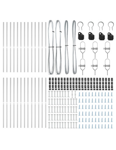 Palo della recinzione 26 pcs Grigio 3,2 x 3,2 x 200 cm