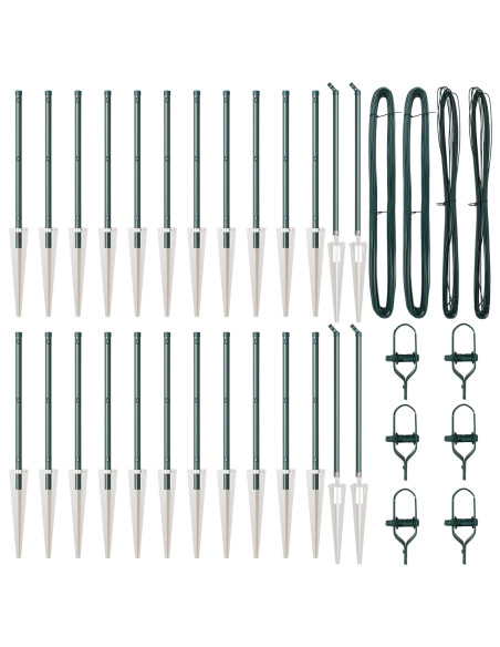 Posti per Recinzione  con Punta 26 pcs Ø32 mm 60 cm Acciaio Zincato