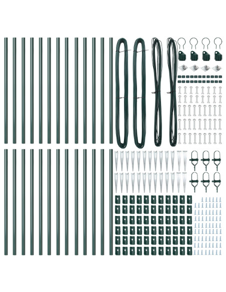 Posti per Recinzione  con Punta 26 pcs Ø32 mm 60 cm Acciaio Zincato