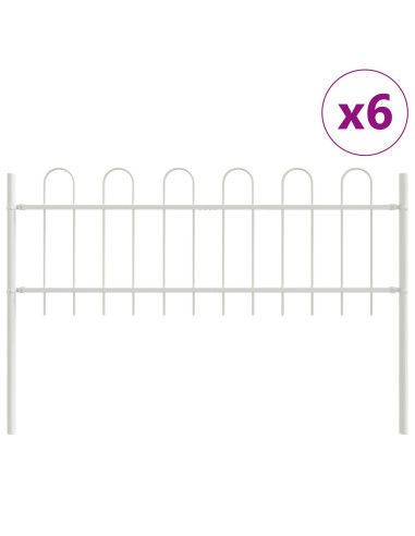 Recinzione per Giardino 6 pcs Bianco 10,2 x 0,6 m