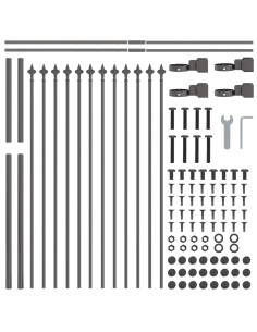 Recinzione per Giardino 7 pcs Grigio 11,9 x 1 m 2