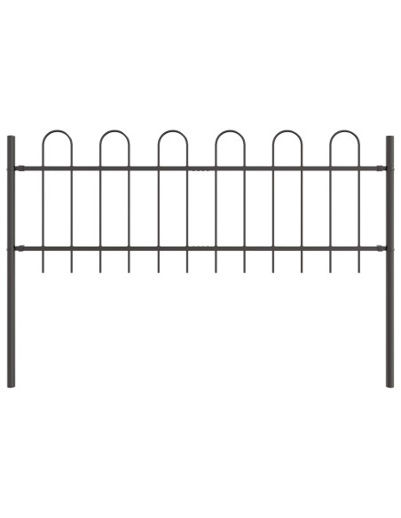 Recinto da Giardino  con Parte Superiore a Cerchio Grigio 11,9x0,6 m in Acciaio