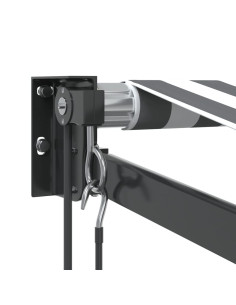 Tenda Retrattile Antracite e Bianca 3,5x2,5m Tessuto/Alluminio