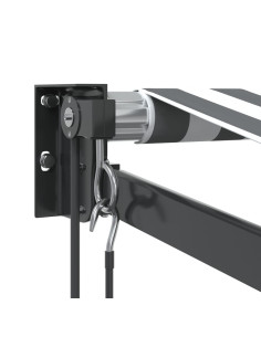 Tenda Retrattile Antracite e Bianca 4x3 m Tessuto e Alluminio