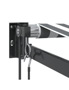 Tenda Retrattile Antracite e Bianca 5x3 m Tessuto e Alluminio