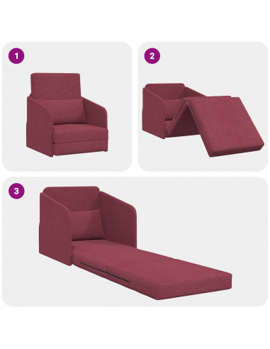 Divano  Rosso vino Poliestere 200 x 60 x 62 cm