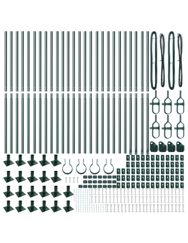 Palo della recinzione 26 pcs Grigio 3,2 x 3,2 x 170 cm