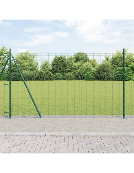 Pali per Recinzione Set di 52 Verde Acciaio 3.2 x 3.2 x 88.5 cm