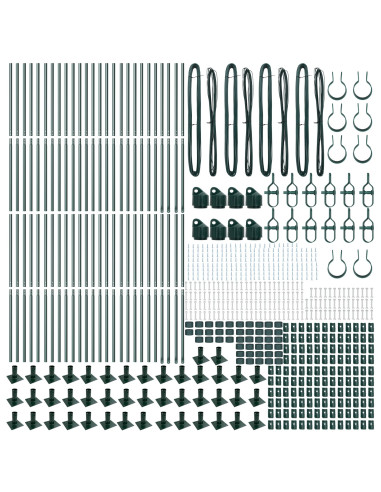 Palo della recinzione 52 pcs Grigio 3,2 x 3,2 x 170 cm