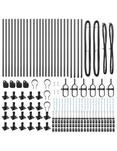 Palo della recinzione 26 pcs Grigio 3,2 x 3,2 x 50 cm