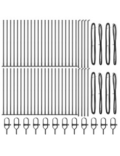 Palo della recinzione 52 pcs Grigio 3,2 x 3,2 x 50 cm 2