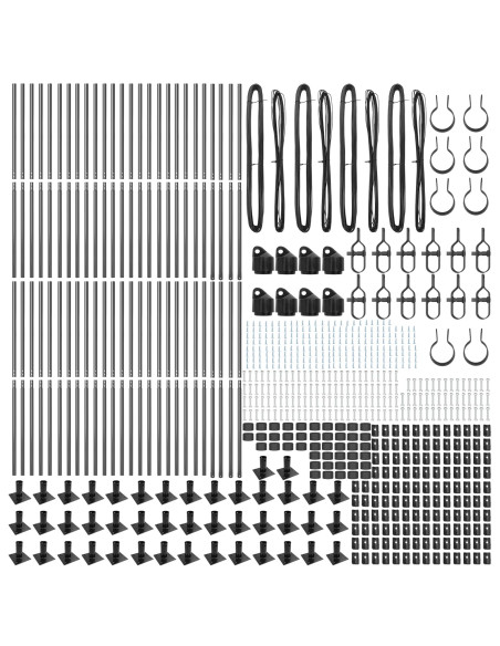Pali di Recinzione  Set di 104 Grigio Cemento, Metallo