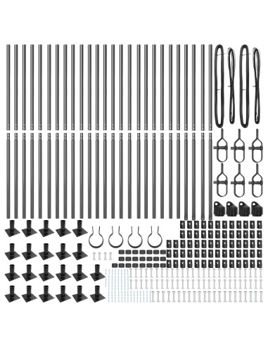 Palo della recinzione 26 pcs Grigio 3,2 x 3,2 x 160 cm