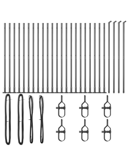 Palo della recinzione 26 pcs Grigio 3,2 x 3,2 x 170 cm