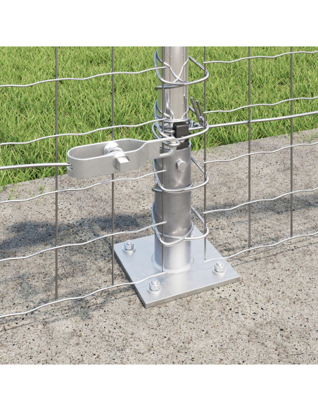 Posti per Recinzione  Set di 52 Acciaio Zincato 3.2 x 3.2 x 70 cm