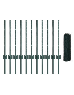 Recinzione con Posto Verde 0,6 x 25 m Acciaio e PVC 2