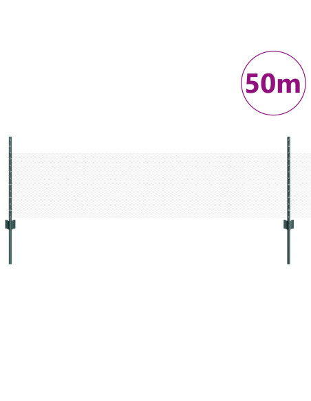 Recinzione con Posto Verde 0,5 x 50 m Acciaio e PVC