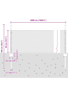 Recinzione con Posto Verde 0,5 x 50 m Acciaio e PVC 2