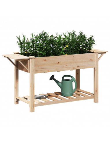 Vasca da giardino  con ripiani 155x59x76 cm in legno massello di abete
