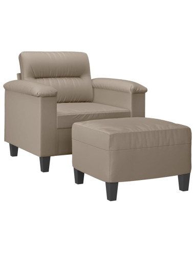 Poltrona con Poggiapiedi tortora 60 cm in Tessuto Microfibra