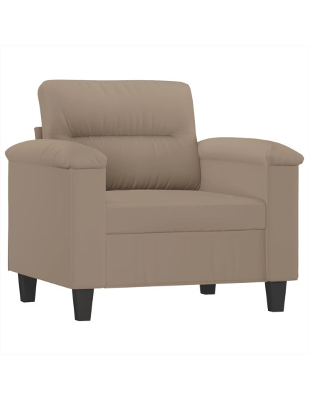 Poltrona con Poggiapiedi tortora 60 cm in Tessuto Microfibra