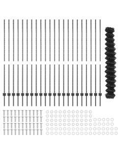 Recinzione con Posto Grigio 1,6 x 25 m Acciaio e PVC
