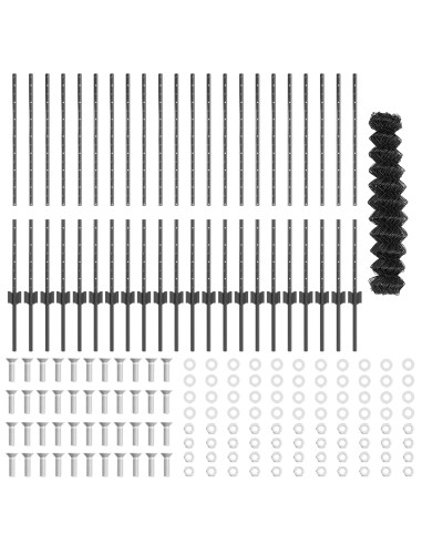 Recinzione con Posto Grigio 1 x 25 m Acciaio e PVC
