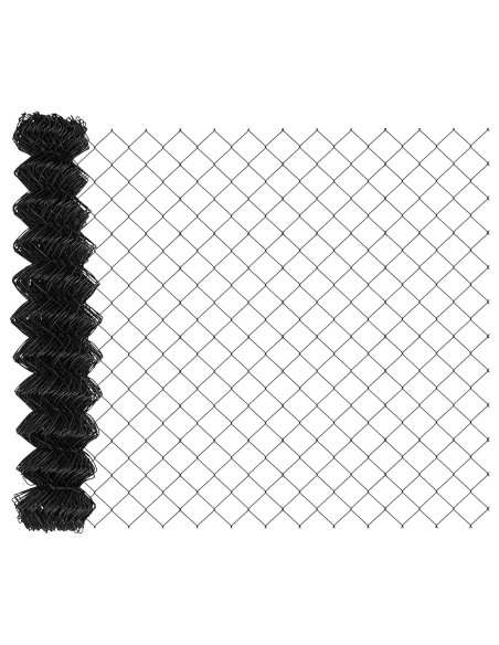 Recinzione a Catena  con 44 Pali a U Grigio 1x25 m Acciaio